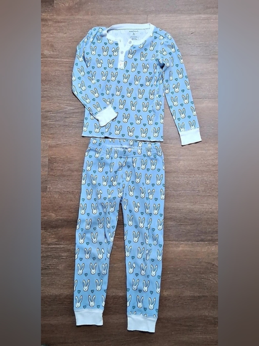 Roller Rabbit Kids Bunny Heart Pajama Set Blue Girls 6